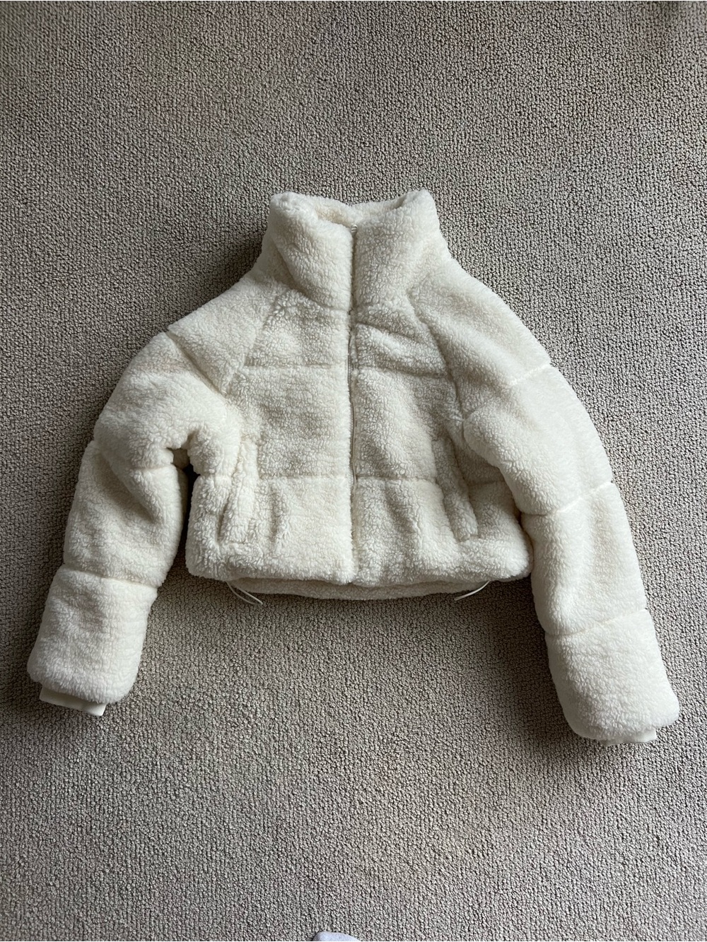 Cropped Sherpa Puffer Jacket
